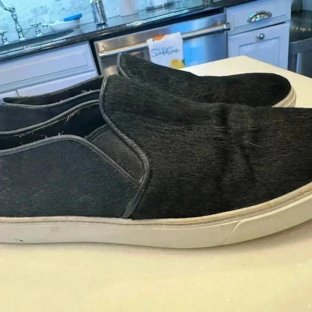 Cole Haan Grand OS slip on sneakers leather calf hair black size 8B